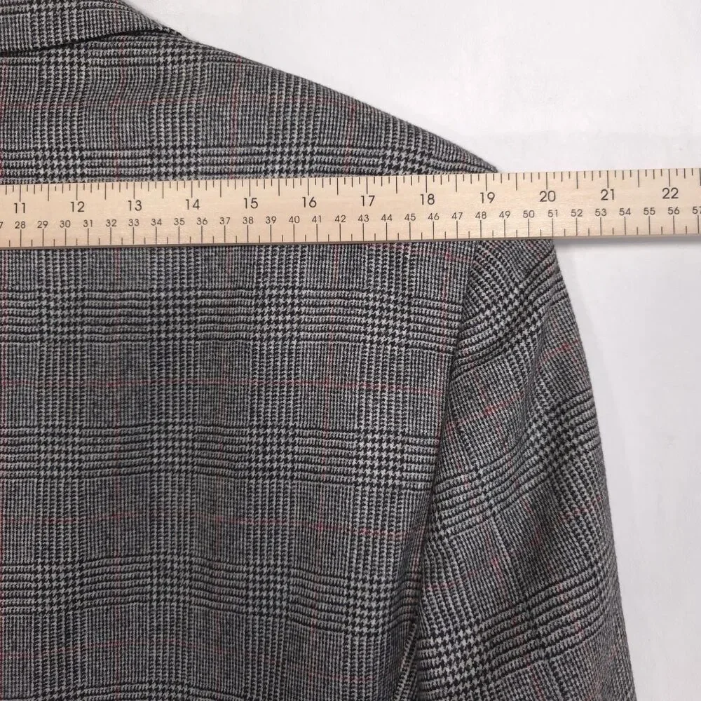 BROOKS BROTHERS Loro Piana WOOL Blazer Sport Coat Size 42 Gray Plaid ITALY 120’s